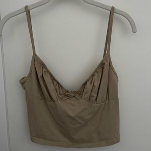 beige crop top